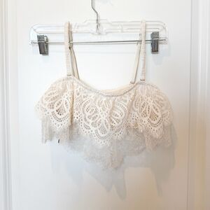 Victorias Secret Crochet Lace Bralette Size Small Lightweight Flare NWT